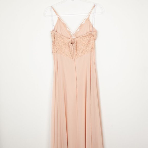 Lulu's Madalyn Blush Lace Maxi Dress Size Medium - Picture 6 of 10